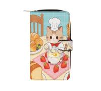 VstaDank Portefeuille gourmand en cuir pour femme - Long sac à main de voyage avec fermeture éclair - Poche pour pièces de monnaie - Grande capacité - Porte-cartes de crédit