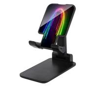 VstaDank Rainbow Neon Support de téléphone portable réglable et pliable pour smartphones et tablettes de 4 à 13 pouces, accessoires de bureau de voyage, style noir