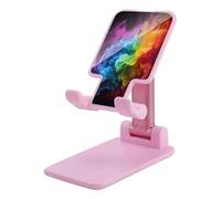 VstaDank Rainbow Smoke Support de téléphone portable réglable et pliable pour smartphones et tablettes de 4 à 13 pouces, accessoires de bureau de voyage, style rose