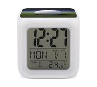 VstaDank Réveil en forme de balle de golf avec LED - Changement de couleur - Super puissant - Horloge de bureau - 7 couleurs