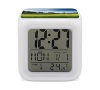 VstaDank Réveil numérique LED à changement de couleur pour terrain de golf - Super puissant - Table de chevet - 7 couleurs