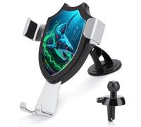 VstaDank Shark Support de téléphone réglable à 90° pour grille d'aération, support de téléphone portable de voiture à ventouse pour téléphones de 4 à 6 pouces, supports stables et sûrs