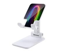 VstaDank Support de téléphone portable arc-en-ciel fluo pour bureau, support de téléphone réglable et pliable pour smartphones et tablettes de 4 à 13 pouces, accessoires de bureau de voyage, style