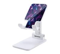 VstaDank Support de téléphone portable géométrique violet pour bureau, support de téléphone pliable réglable pour smartphones et tablettes de 4 à 13 pouces, accessoires de bureau de voyage, style