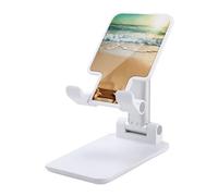 VstaDank Support de téléphone portable réglable et pliable sur le thème de l'océan pour smartphones et tablettes de 4 à 13 pouces, accessoires de bureau de voyage, style blanc