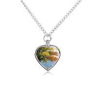 VstaDank The Autumn Bank est un collier urne calme et paisible pour les cendres, bijou de crémation personnalisé pour animaux de compagnie, pendentif urne en forme de cœur, bijou souvenir pour animal