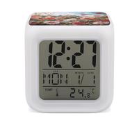 VstaDank Wildflower Réveil numérique LED à changement de couleur super puissant pour table de chevet 7 couleurs