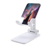 VstaDank Witch in The Mysterious Forest Support de téléphone portable réglable et pliable pour smartphones et tablettes de 4 à 13 pouces, accessoires de bureau de voyage, style blanc