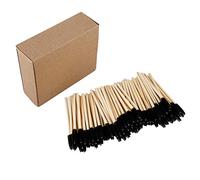 VSTAR66 Lot de 100 baguettes de mascara jetables avec manche en bois pour extensions de cils