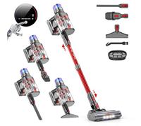 VSTOKY V15 Pro Max Aspirateur Balai sans Fil, 600W/58Kpa/75Mins Aspirateur sans Fil Puissant avec Écran LED, Design à Double Bac Aspi pour Sols Durs Poils d'animaux Tapis