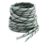 VSUDO 100 cm Lacets Chaussures de Travail et Bottes, Diamètre 4mm Lacets Ronds Gris de Randonnée, Robuste Cordon pour Bottes de Travail, Sécurité (1 Paire-Gris avec Point Noir-100cm)