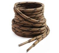 VSUDO 140 cm Lacets Chaussures de Travail et Bottes, Diamètre 4mm Lacets Ronds Marron de Randonnée, Robuste Cordon pour Bottes de Travail, Sécurité (1 Paire-Marron avec Point Noir-140cm)