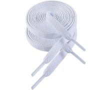 VSUDO 90 cm Lacets Chaussures Blanche Neige Plats de Baskets, 8mm Snow White Sneaker Shoelace, Lacets Sport de Remplacement pour Femme ou Homme (2 Paire-Blanche Neige-090cm)