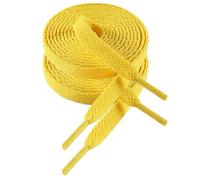 VSUDO Lacets Jaunes Plats 100 cm pour Baskets, Lacets Chaussures Jaune Plat pour Sneakers - Compatible avec Nike Air Force, Adidas Stan Smith, Converse, Vans, New Balance, etc. (1 Paire-Jaune-100cm)