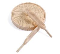 VSUDO Lacets Plats de 150 cm en Beige, Largeur 9 mm, Crème, Double Épaisseur Tissés Lacets pour Chaussures de Sport (1 Paire-Beige-150cm)