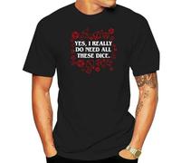 VSYNLOJN I Really Do Need All These Polyhedral Dice Set D20 T-Shirt Black L