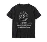 VSYNLOJN I'm an Enneagram 6. I Can Protect You from Funny T-Shirt Black 3XL