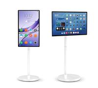 VsyPtyc Écran Intelligent Portable 24 Pouces sur roulettes, Moniteur Tactile sans Fil, Android 12, Support à Mouvement Complet, écran Tactile 1080p, pour Le Streaming et Le Travail 6+128GB