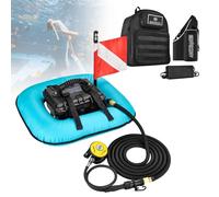 VsyPtyc Système de Ventilation pour plongée sous-Marine, respirateur électrique de plongée, avec Tuyau de 9 m et détendeur, autonomie de la Batterie de 60 à 70 Min Blue-Singlebatter