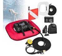 VsyPtyc Système de Ventilation pour plongée sous-Marine, respirateur électrique de plongée, avec Tuyau de 9 m et détendeur, autonomie de la Batterie de 60 à 70 Min Red-ydualbattery