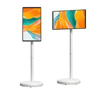 VsyPtyc Téléviseur Intelligent Portable de 27 Pouces sur roulettes, écran Full HD 1080p, système d'exploitation Android 13, Commande vocale, idéal pour Le Streaming et Le Travail 4+64GB