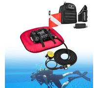 VsyPtyc Ventilateur de plongée sous-Marine, système de plongée sans Bouteille, compresseur d'air, Jouets de Piscine et de plongée, autonomie de la Batterie 60-70 Min Red-Singlebattery