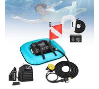 VsyPtyc Ventilateur de plongée, système de plongée sous-Marine Rechargeable, compresseur d'air, 52 L/Min, autonomie de 60 à 70 Min, système respiratoire sous-Marin Blue-dualbattery