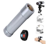 VSYSTO 4K Ultra Haute Résolution WiFi Caméra Moto Enregistreur Sport Ski Enregistreur de Température Starlight Vision Nuit Corps Métallique Étanche Enregistrement en Boucle (Gris+4K)