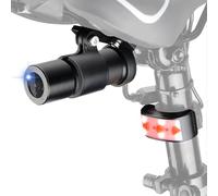 VSYSTO Caméra de recul pour vélo avec feu arrière, WiFi HD 1080p, objectif grand angle 150°, détection intelligente des vibrations, marche/arrêt, étanche, vision nocturne étoilée, capteur G (Noir-D5)