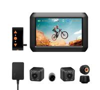 VSYSTO Caméra de recul pour vélo, rétroviseur de Guidon pour vélo, écran 4'' WiFi HD 1080P Caméra Avant et arrière DVR avec TPMS GPS Bluetooth Mode Téléphone Capteur de température (Bike-F3K)