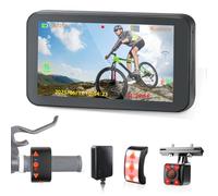 VSYSTO Caméra de Sport de Vélo, Grand Angle 140° Miroir à Vélo avec Écran étanche de 4,5'', Caméra d'action HD 1080P avec WiFi, Vision Nocturne Starlight, GPS, Feu Arrière, Capteur G