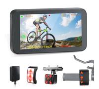 VSYSTO Rétroviseur de vélo avec écran HD 4,5", caméra embarquée WiFi, vision nocturne, enregistrement du kilométrage et de la vitesse pour VTT, vélos de route et électriques