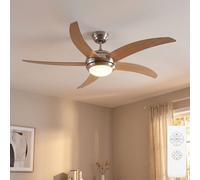 Vtac Ventilateur Plafond Lanterne Bois Opale 132 cm Avec Télécommande