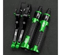 VTAIEX Accessoires pour motos Poignées De Guidon 7/8" 22MM Pour KAWASAKI Z800 EveRsion 2017 2016 2015 2014 2013 Leviers D'embrayage Frein Extensibles Pour Moto(Green)
