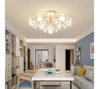 VTAMng Plafonnier E27 Plafonnier Décoratif Médiéval Cristal Pissenlit Lustre Créatif Or Fer Corps de Lampe Cuisine Îlot Convient pour Chambre Salon Bar d'hôtel