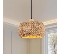 VTAMng Suspension rotin Style bohème luminaire Suspendu îlot de Cuisine E27 Osier tressé à la Main plafonnier encastré Style côtier Lustre en rotin Naturel pour Salle à Manger Chambre à Coucher Salon
