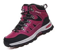 VTASQ Bottes de randonnée imperméables pour homme et femme - Chaussures de randonnée légères pour le camping et l'escalade, rose rouge, 37.5 EU