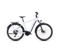 Vtc electrique cube kathmandu hybrid one 800 shimano cues 10v 800 wh 700 mm blanc bleu polar 2025