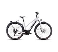 Vtc electrique cube touring hybrid one 500 trapeze shimano cues 9v 500 wh 700 mm blanc cotton gris 2025
