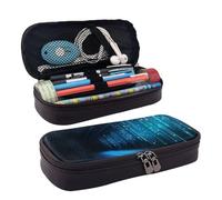VTCTOASY Adorable trousse à crayons dog7 avec fermeture éclair - Grande capacité - Esthétique - Trousse à crayons - Portable - Pour bureau, papeterie, maquillage, bureau, Blue Line, Taille unique,