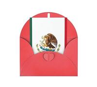VTCTOASY Cartes de vœux vierges avec enveloppes Motif drapeau du Mexique 10,2 x 15,2 cm Cartes de remerciement, cartes de remerciement, cartes de toutes occasions pour Noël, vacances, anniversaire,