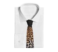 VTCTOASY Cravate fine en soie imprimée léopard africain sur rocher pour homme et femme, noir, taille unique, Noir, taille unique