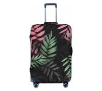 VTCTOASY Housse de bagage à feuilles noires et vertes - Housse de bagage élastique plus épaisse - Résistante à la poussière et aux rayures - Pour bagages de 45,7 à 81,3 cm, Noir , M