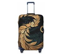 VTCTOASY Housse de bagage à motif doré et noir - Housse de bagage de voyage élastique plus épaisse - Résistante à la poussière et aux rayures - Housse de protection pour bagages de 45,7 à 81,3 cm,