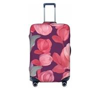 VTCTOASY Housse de bagage à motif pétales de pivoine - Housse de bagage élastique épaisse - Résistante à la poussière - Résistante aux rayures - Convient aux bagages de 45,7 à 81,3 cm, Noir , M