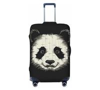 VTCTOASY Housse de bagage à trois lignes tête de panda - Housse de bagage élastique épaisse - Résistante à la poussière - Résistante aux rayures - Convient aux bagages de 45,7 à 81,3 cm, Noir , S