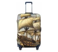 VTCTOASY Housse de bagage Age of Discovery - Housse de bagage de voyage épaisse et élastique - Résistante à la poussière - Résistante aux rayures - Convient aux bagages de 45,7 à 81,3 cm, Noir , XL