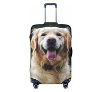 VTCTOASY Housse de bagage amusante Golden Retriever - Housse de bagage de voyage épaisse et élastique - Résistante à la poussière et aux rayures - Convient aux bagages de 45,7 à 81,3 cm, Noir , M