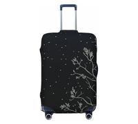 VTCTOASY Housse de bagage avec branches d'arbre et lune - Housse de bagage élastique plus épaisse - Résistante à la poussière - Résistante aux rayures - Convient aux bagages de 45,7 à 81,3 cm, Noir ,