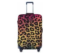 VTCTOASY Housse de bagage avec imprimé léopard et étoile - Housse de bagage élastique plus épaisse - Résistante à la poussière - Résistante aux rayures - Convient aux bagages de 45,7 à 81,3 cm, Noir ,